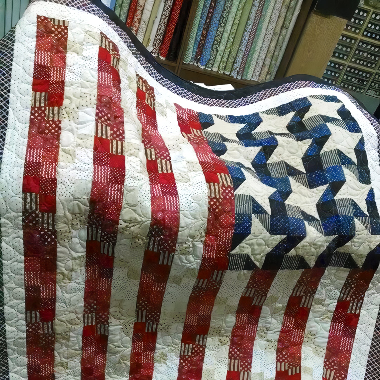Stars & Stripes Quilted Blanket Boho Bedroom Ideas Fourth Of July Gifts