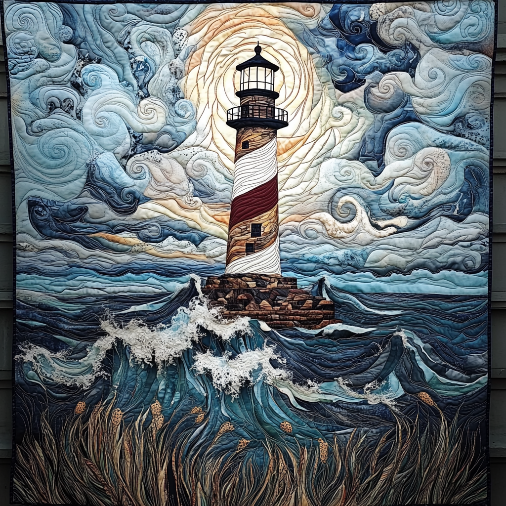 Stormy Seas Sentinel Quilted Blanket King Comforter Sets Best Gifts For Beach Lovers