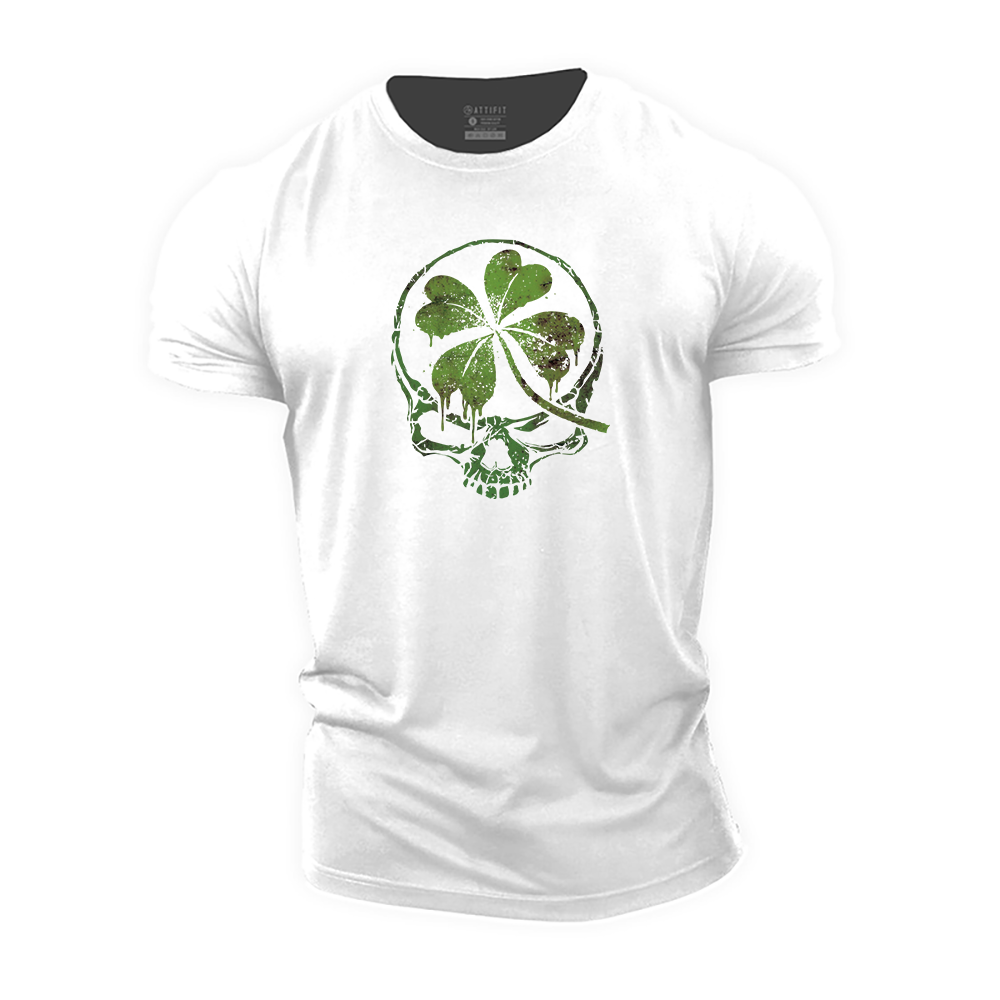 St.Patrick's Lucky Skull T-Shirt Fathers Day Gift From Daughter - Image 3