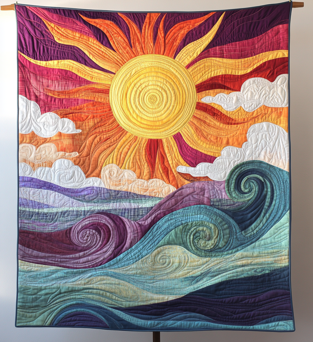 Sunburst Delight Quilted Blanket Aesthetic Room Decor Moms Day Gift