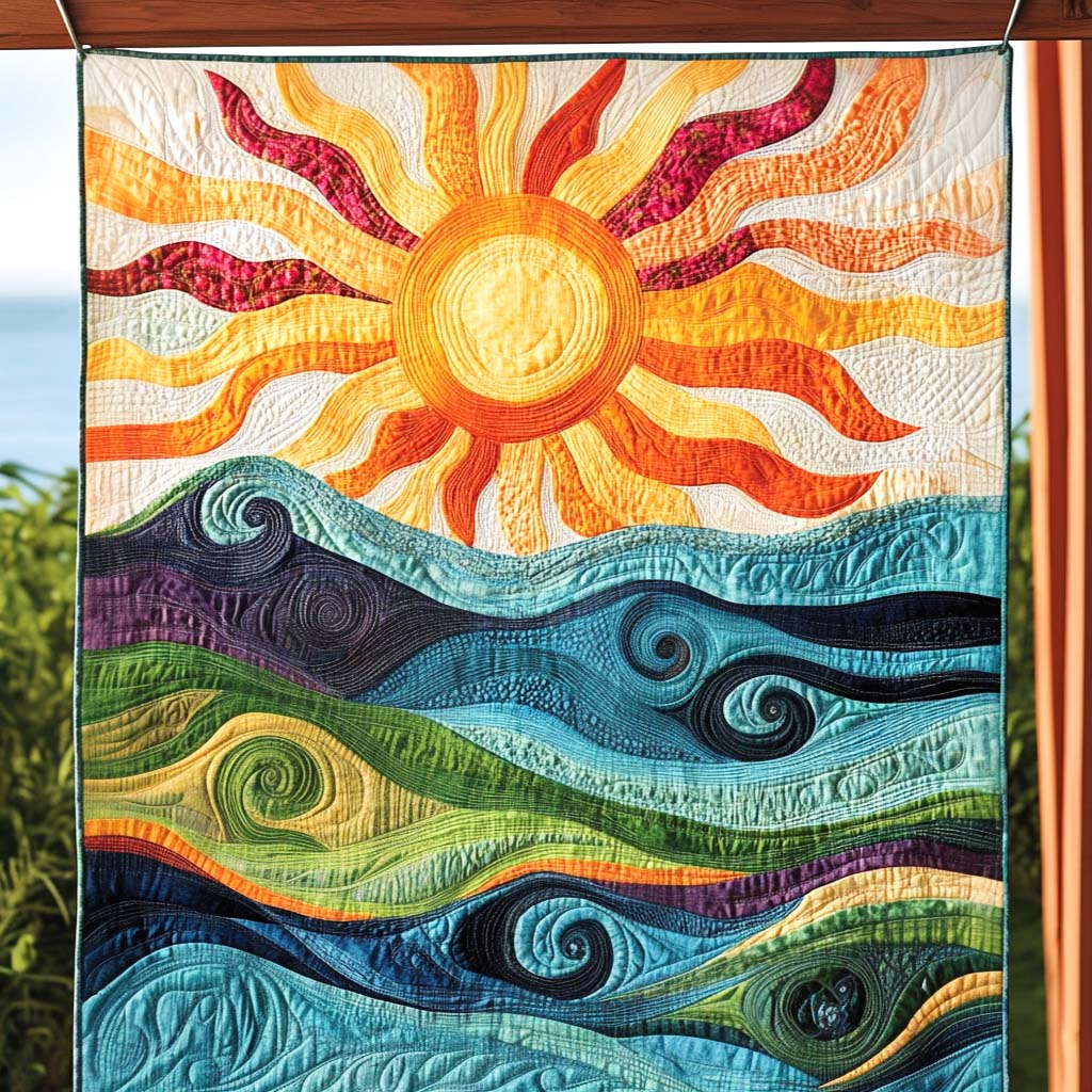 Sunburst Waves Quilted Blanket Best King Size Sheets Gift Ideas For Mom