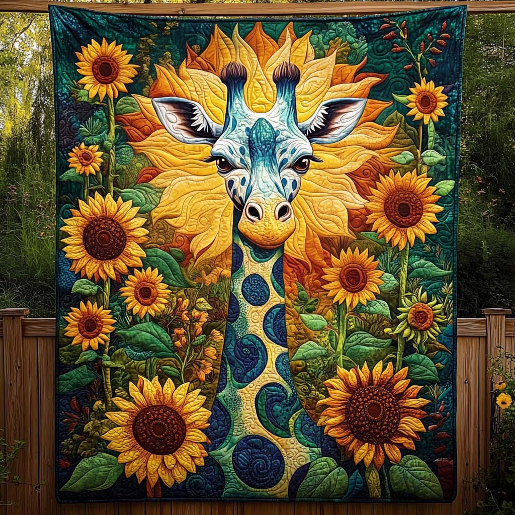 Sunflower Serenade Quilted Blanket Bedroom Decor Ideas Best Giraffe Gifts Items
