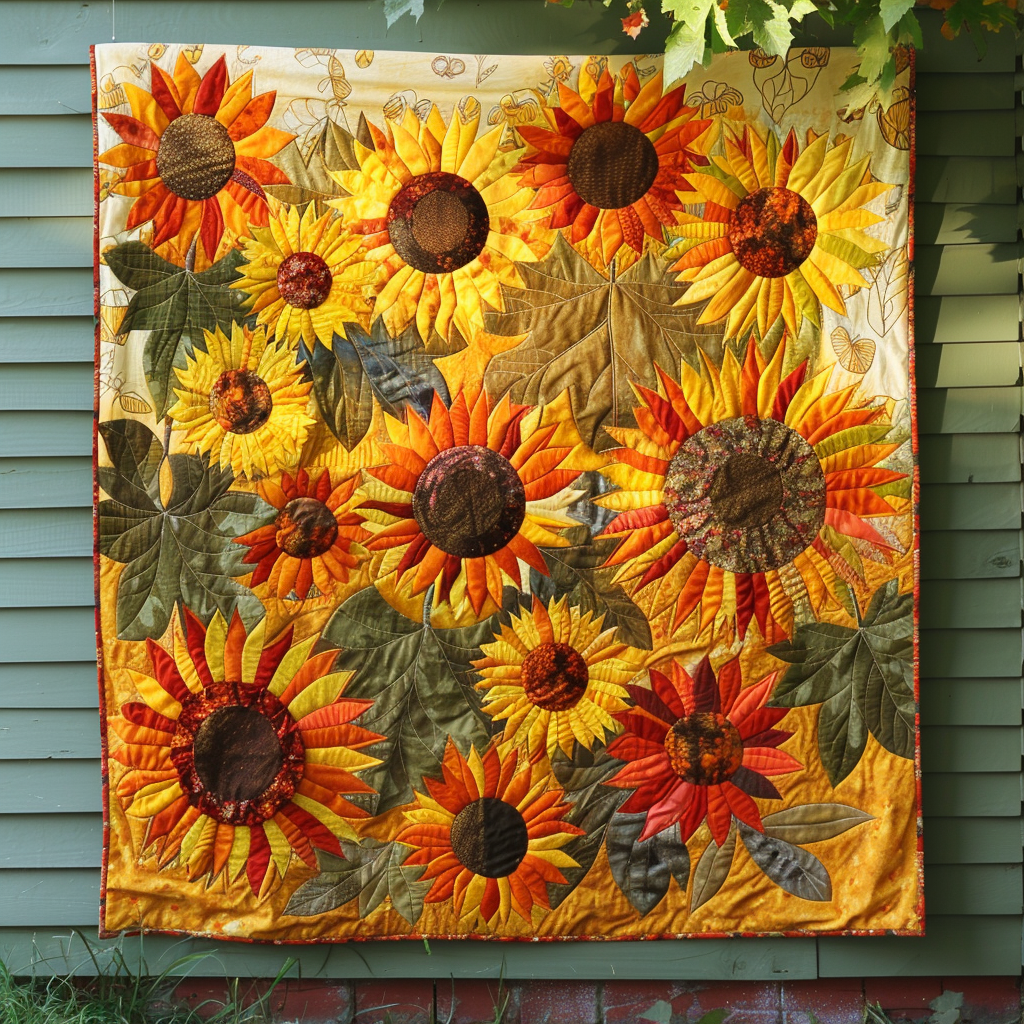 Sunflowers Garden Quilted Blanket Best Queen Sheets Mother's Day Presents For Mom