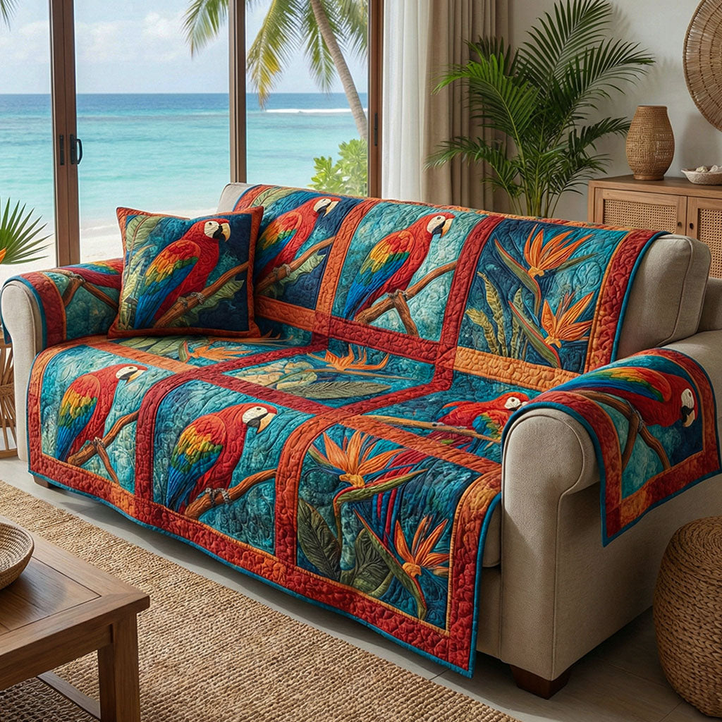 Sunlit Tropics Quilted Sofa Cover The Best Sofa Covers Beach Vacation Gift Ideas