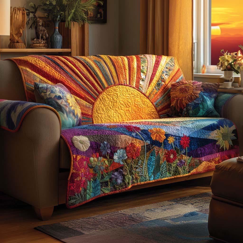 Sunny Mountain Quilted Sofa Cover Indoor Decorations Gifts For Mom