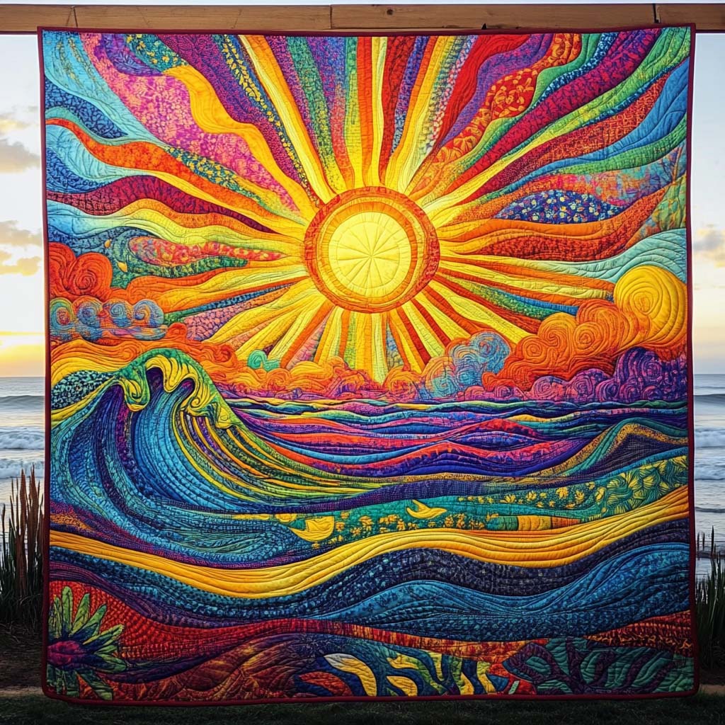 Sunrise Symphony Quilted Blanket Bed Comforter Sets Mothers Day Ideas