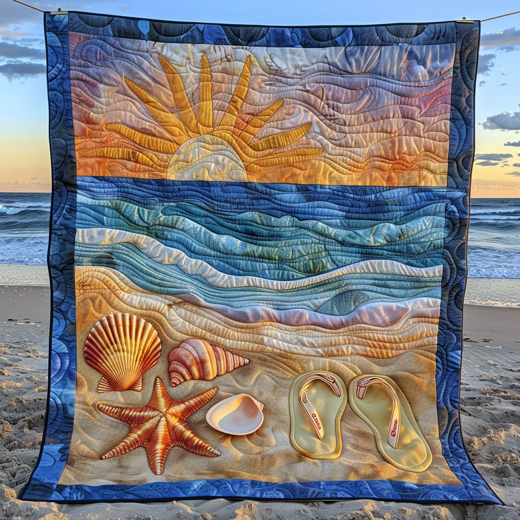 Sunset Beach Quilted Blanket Bedroom Decor Cool Mothers Day Gifts