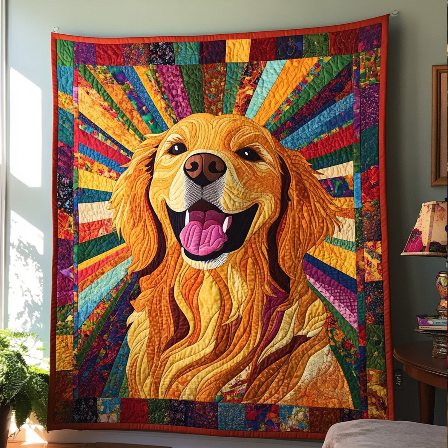 Sunshine Retriever Quilted Blanket Best Bedding Sets Golden Retriever Themed Gifts