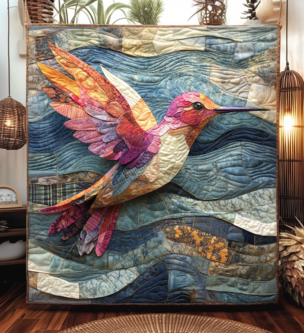 Sweet Flutter Quilted Blanket Bed Decor Hummingbird Mother'S Day Gifts
