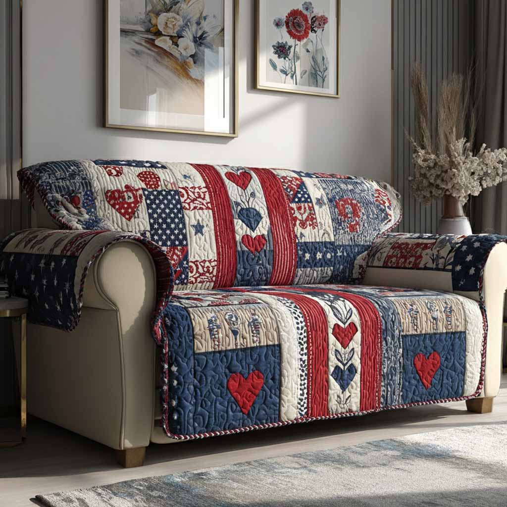 Sweet Liberty Quilted Sofa Cover Couch Cover Sofa Mother Daughter Gifts