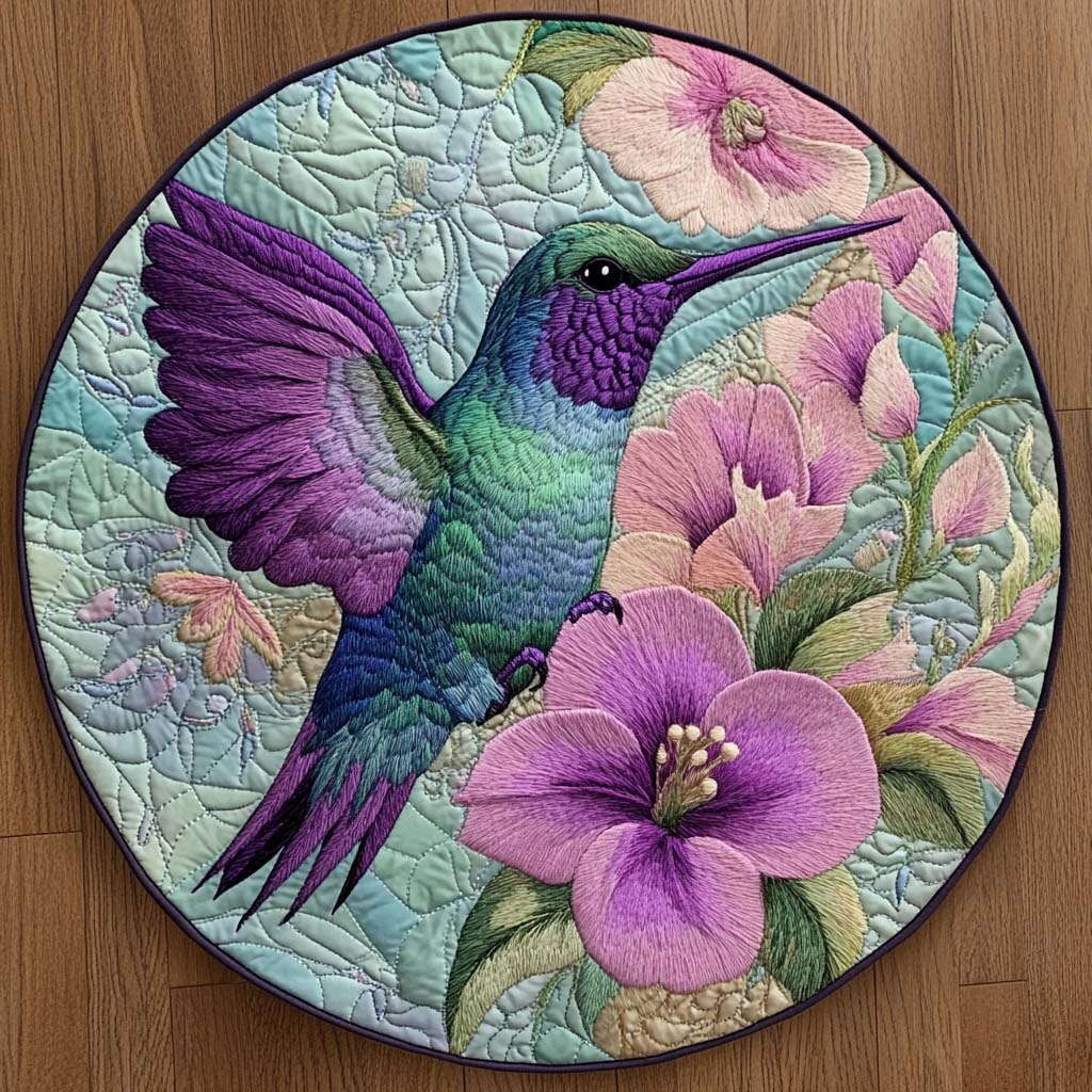 Sweet Whisper Quilted Round Mat Entryway Rug Ideas Cool Hummingbird Gifts