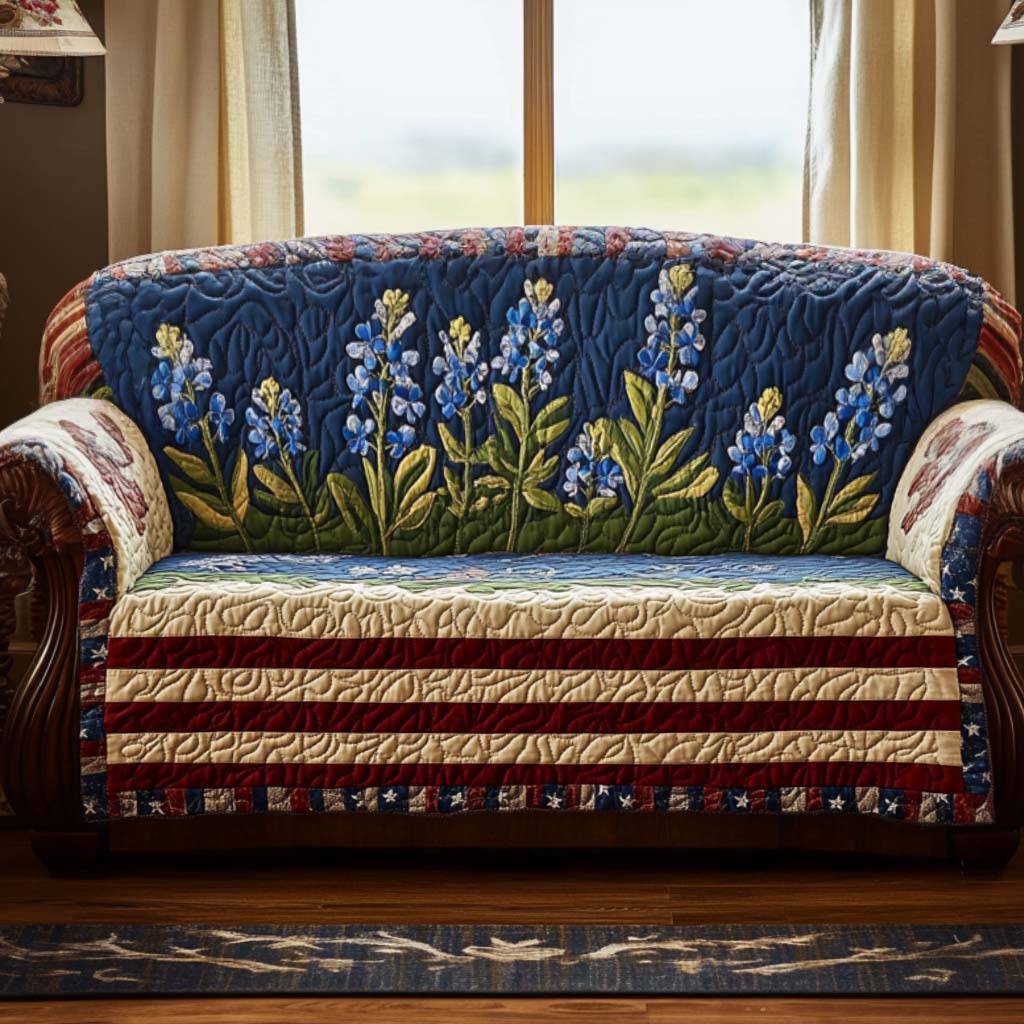 Texas Flower Quilted Sofa Cover Living Room Decorations Unique Texas Gifts