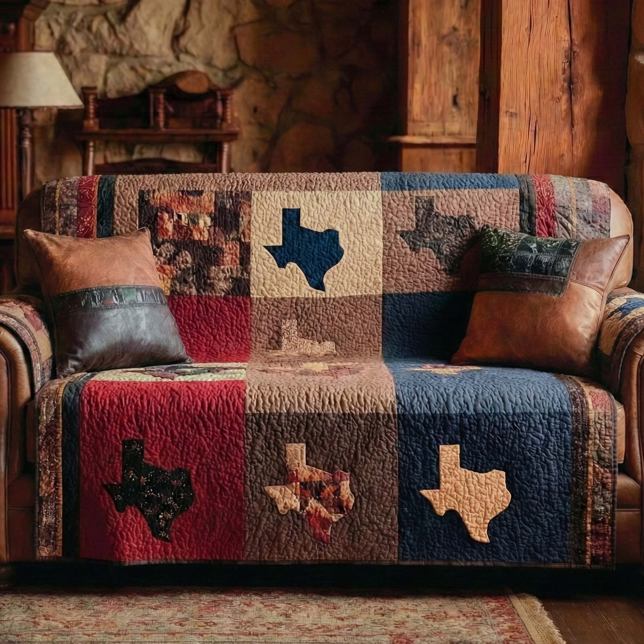Texas Heritage Quilted Sofa Cover Sofa Protector Cover Cool Texas Gifts