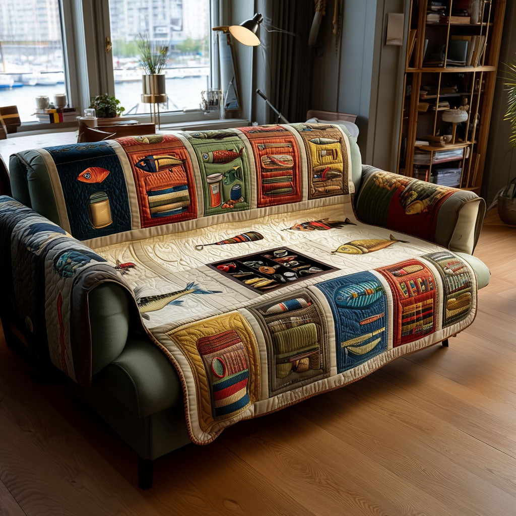 The Bait Box Quilted Sofa Cover Nice Couch Covers Father In Law Gifts Dad's Day