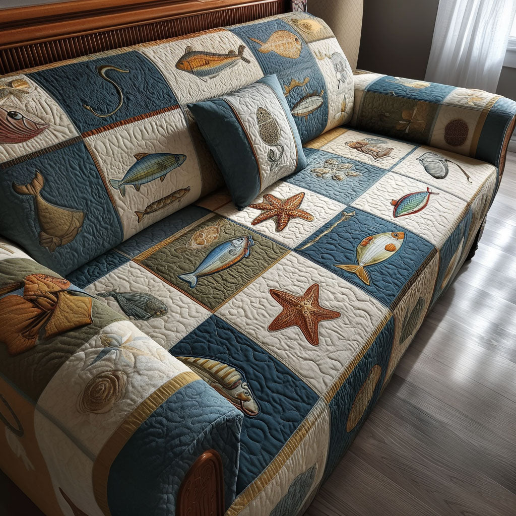 The Last Cast Quilted Sofa Cover Sofa Couch Cover Cool Gifts For Dad