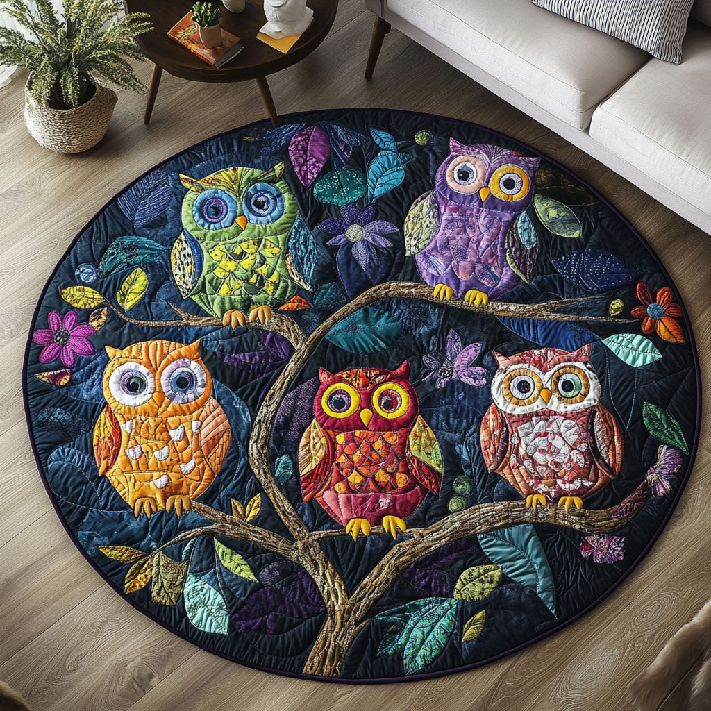 The Owl Quilted Round Mat Front Entryway Ideas Christmas Flower Gifts
