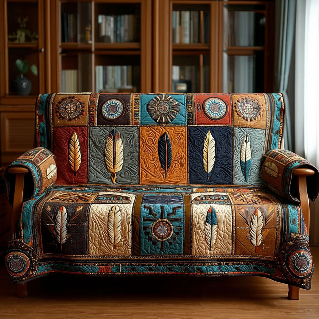 Threads of the Open Sky Quilted Sofa Cover Couch Seat Covers Native American Gifts For Him