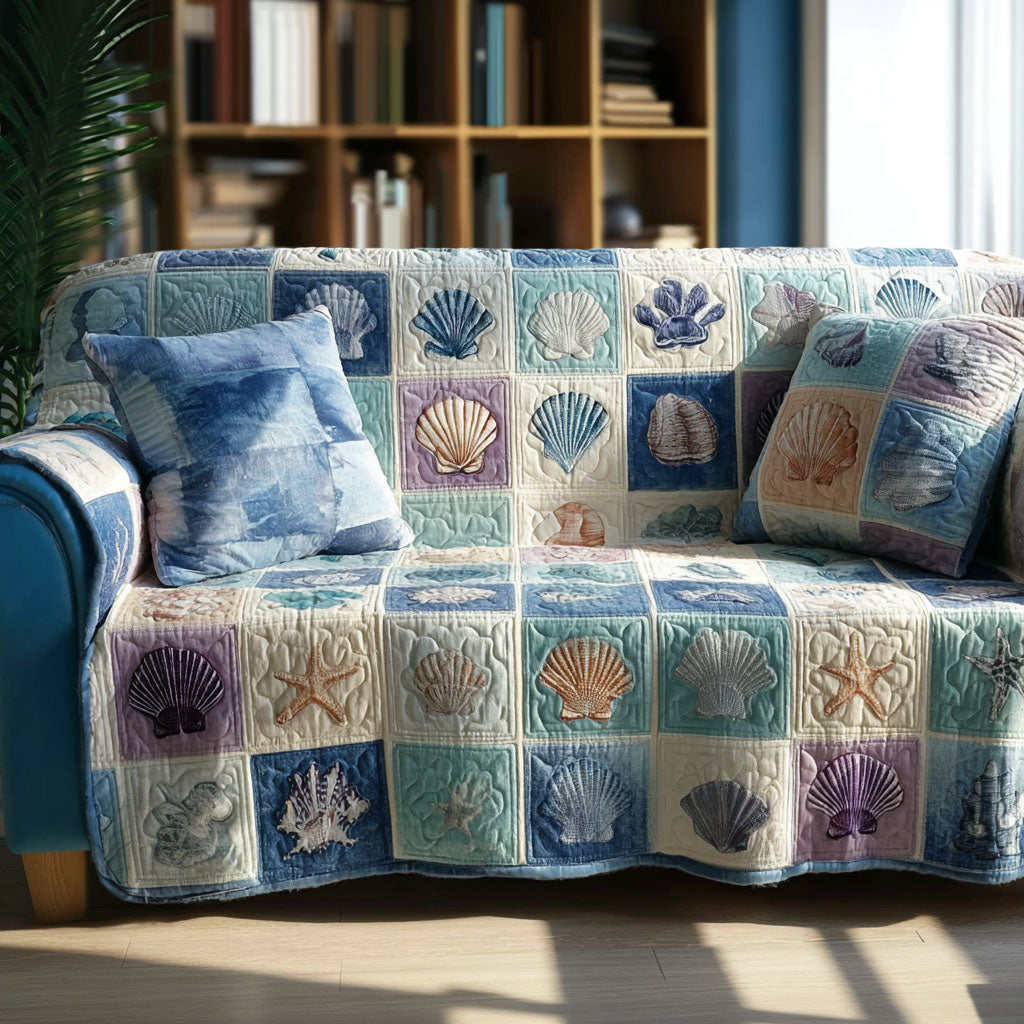 Tidal Whisper Quilted Sofa Cover Best Sofa Covers Christmas Gifts For Ocean Lovers