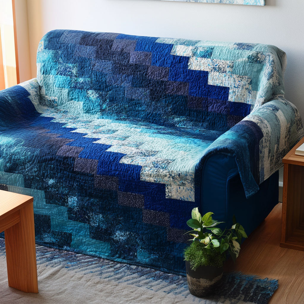 Tides and Textures Quilted Sofa Cover Best Slip Cover Sofa Cool Gifts For Beach Lovers