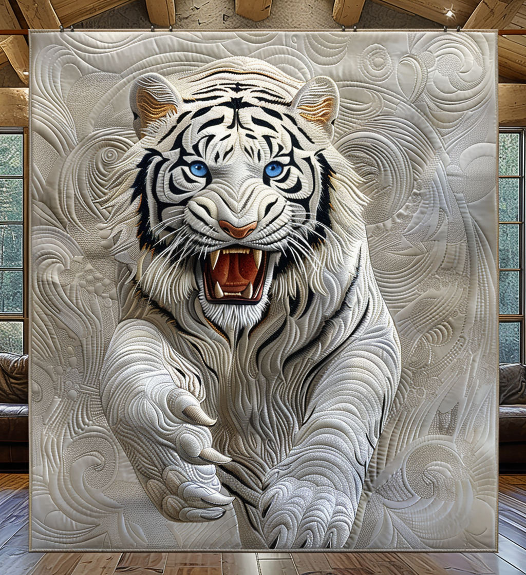 Tiger Roar Quilted Blanket Bedspread Quilts Special Father Daughter Gifts