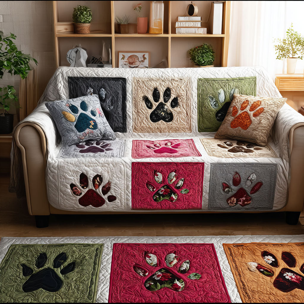Timeless Paw Quilted Sofa Cover Furniture Slipcovers For Sofas Best Gifts For New Dog Owners
