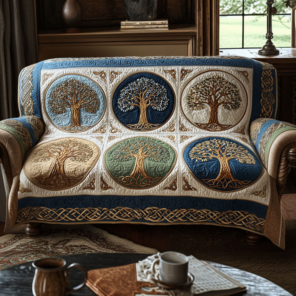 Timeless Tree Quilted Sofa Cover Living Room Decor Tree Of Life Gift Items