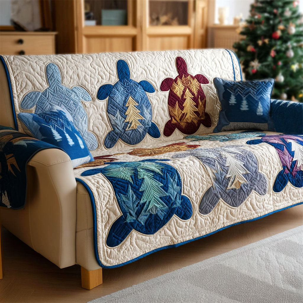 Timeless Wave Quilted Sofa Cover Living Room Decorations Sea Turtle Stuff