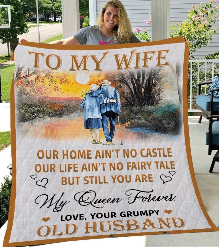To My Wife Quilted Blanket You Are My Queen Forever Blanket Romantic Gifts For Wife