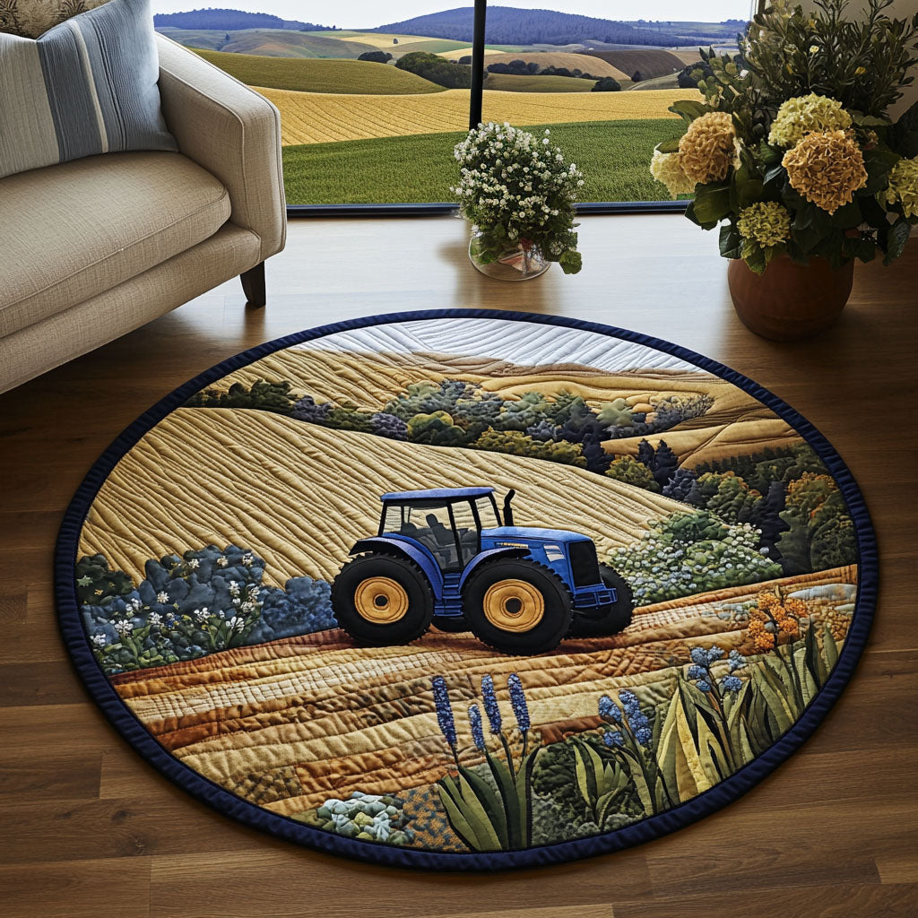 Tractor Quilted Round Mat Entry Way Ideas Farmer Fathers Day