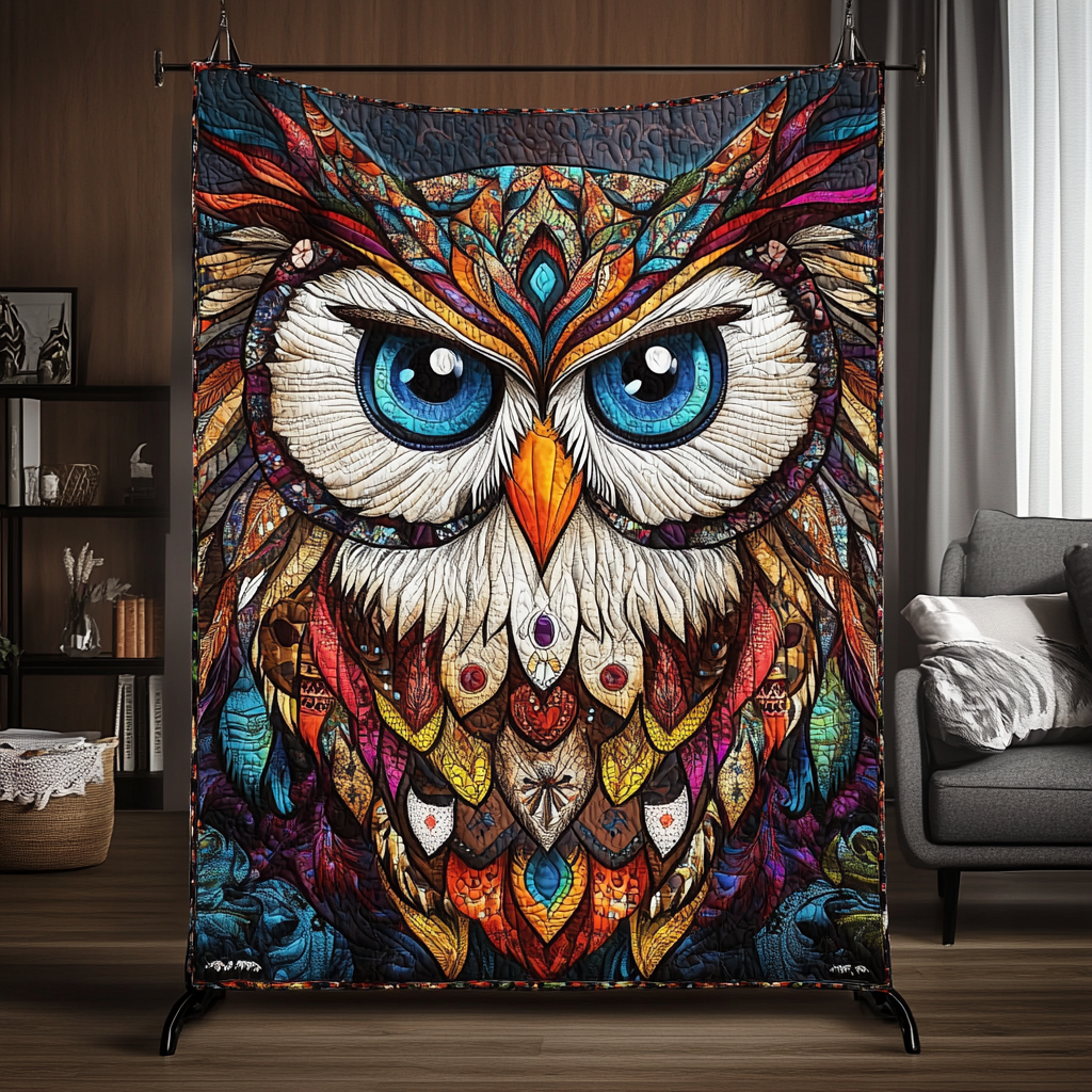 Traditional Owl Quilted Blanket Best Comforter Sets Native American Gifts For Men Women