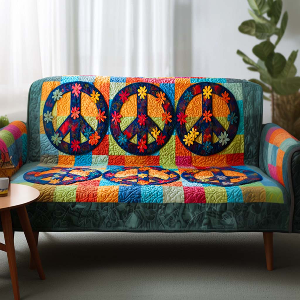 Tranquil Heart Quilted Sofa Cover Seat Covers For Couches Gift Ideas For Hippie Mom