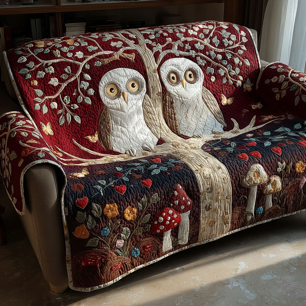 Tree Hug Owls Quilted Sofa Cover Family Room Furniture Ideas Best Gifts For Couples
