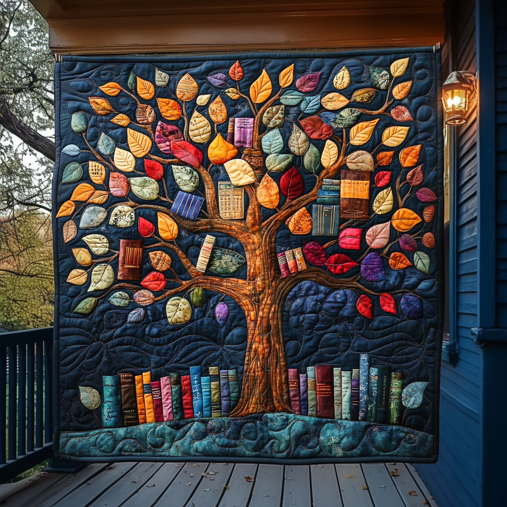 Tree Of Knowledge Quilted Blanket Good Bed Sets Best Gifts For Readers
