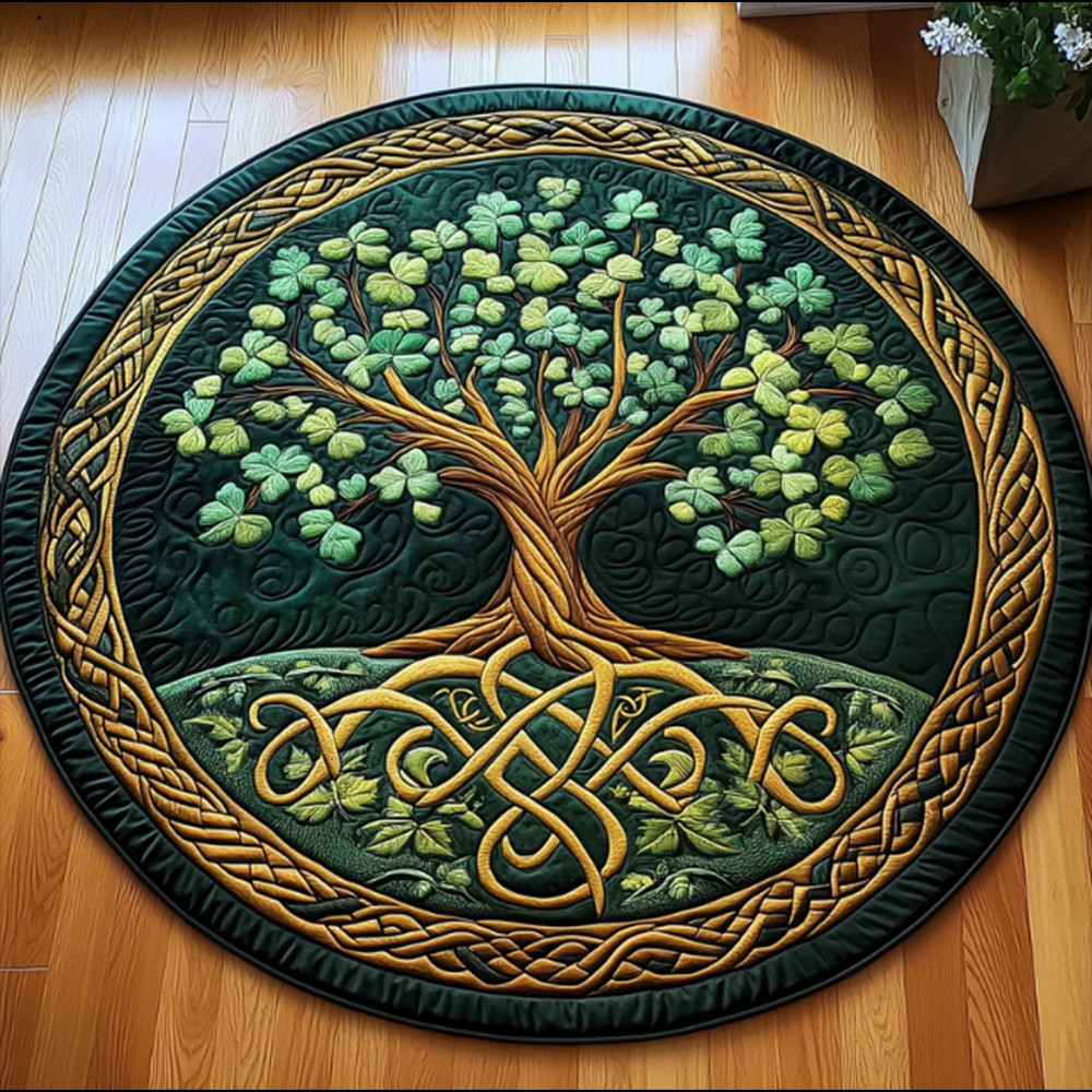 Tree Of The Life Quilt Round Mat Patrick's Day Mat Unique Idea Gift For Irish 2