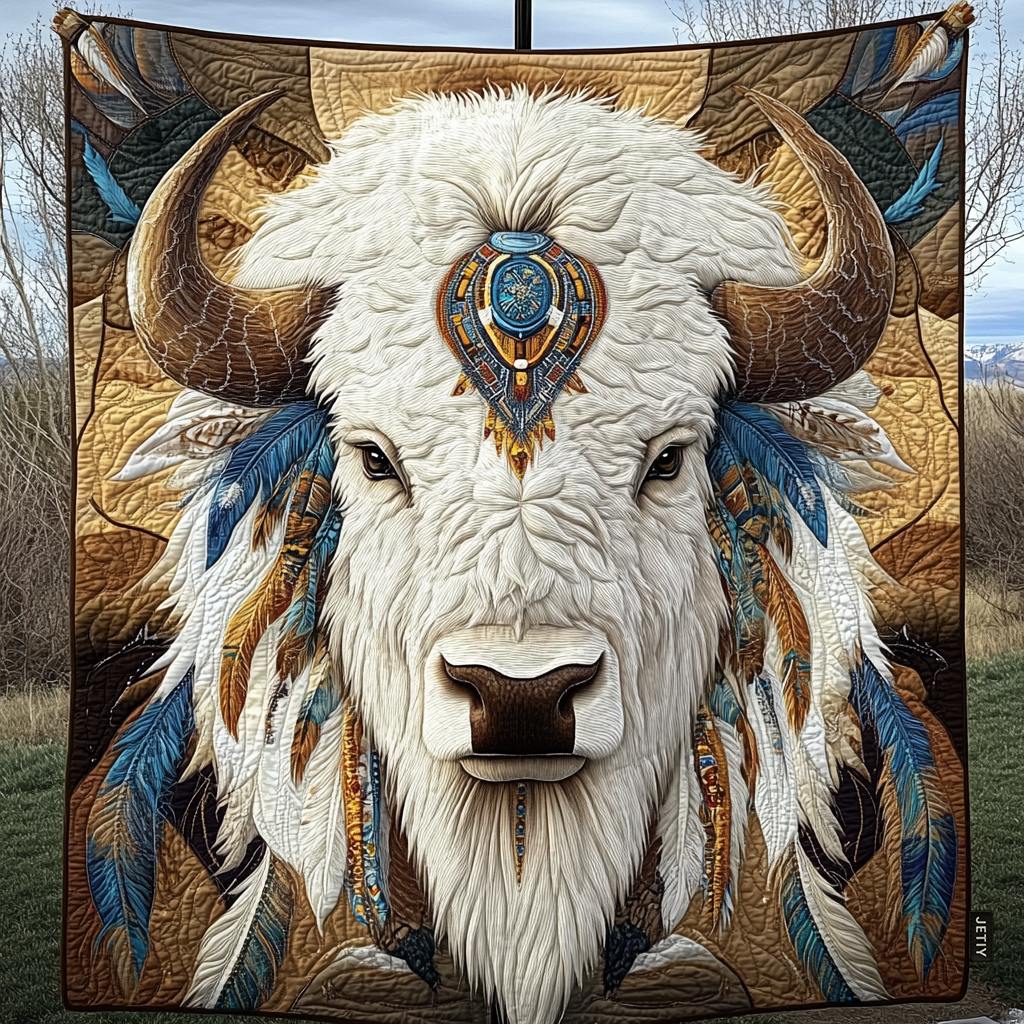 Tribal Herd Quilted Blanket Bedroom Decor Ideas Native American Themed Gifts