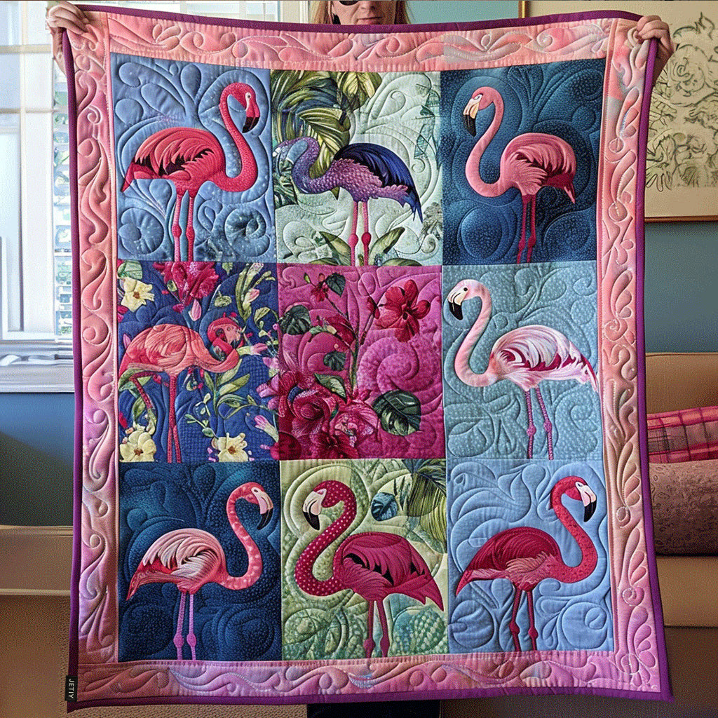 Tropical Bliss Quilted Blanket Nice Bed Sheet Sets Flamingo Presents