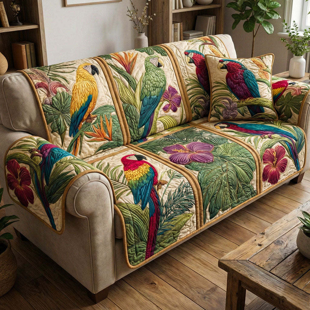 Tropical Harmony Quilted Sofa Cover The Best Couch Slipcovers Beach Themed Gifts For Her