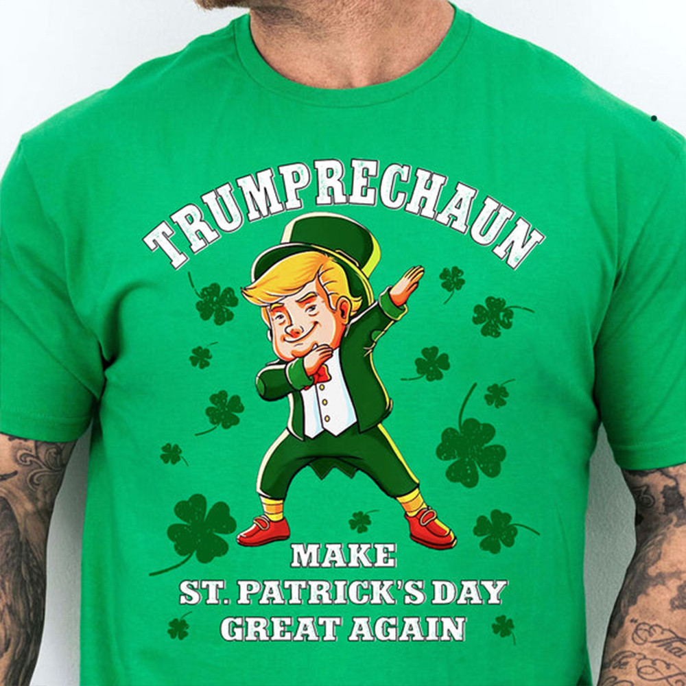 Trumpprechaun Make St Patricks Day Great Again Shirt Funny Trump Leprechaun T-Shirt - Image 2