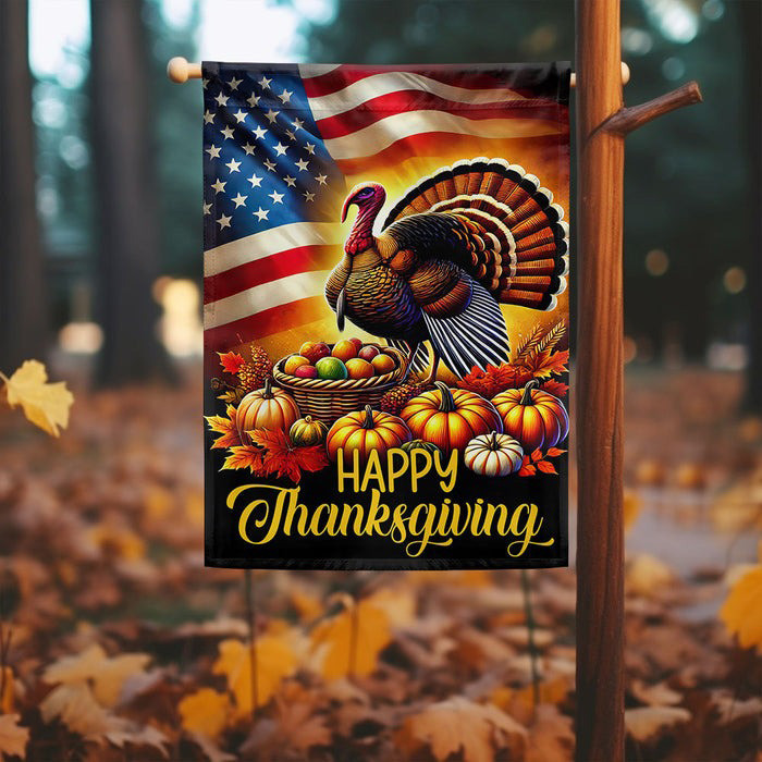 Turkey Happy Thanksgiving American Flag Thankful And Blessed Home Decor Gifts For Family