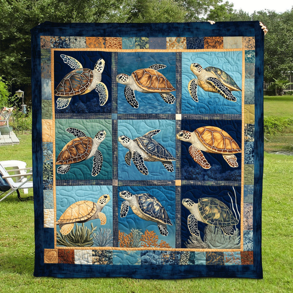 Turtle Lagoon Quilted Blanket Best Bedding Sets Gifts That Help Sea Turtles