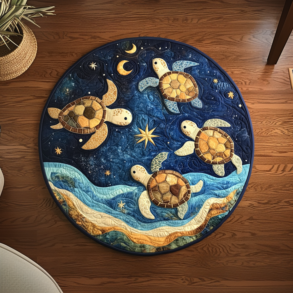 Turtle Quilted Round Mat Foyer Decor Ideas Turtle Gifts For Mother's day