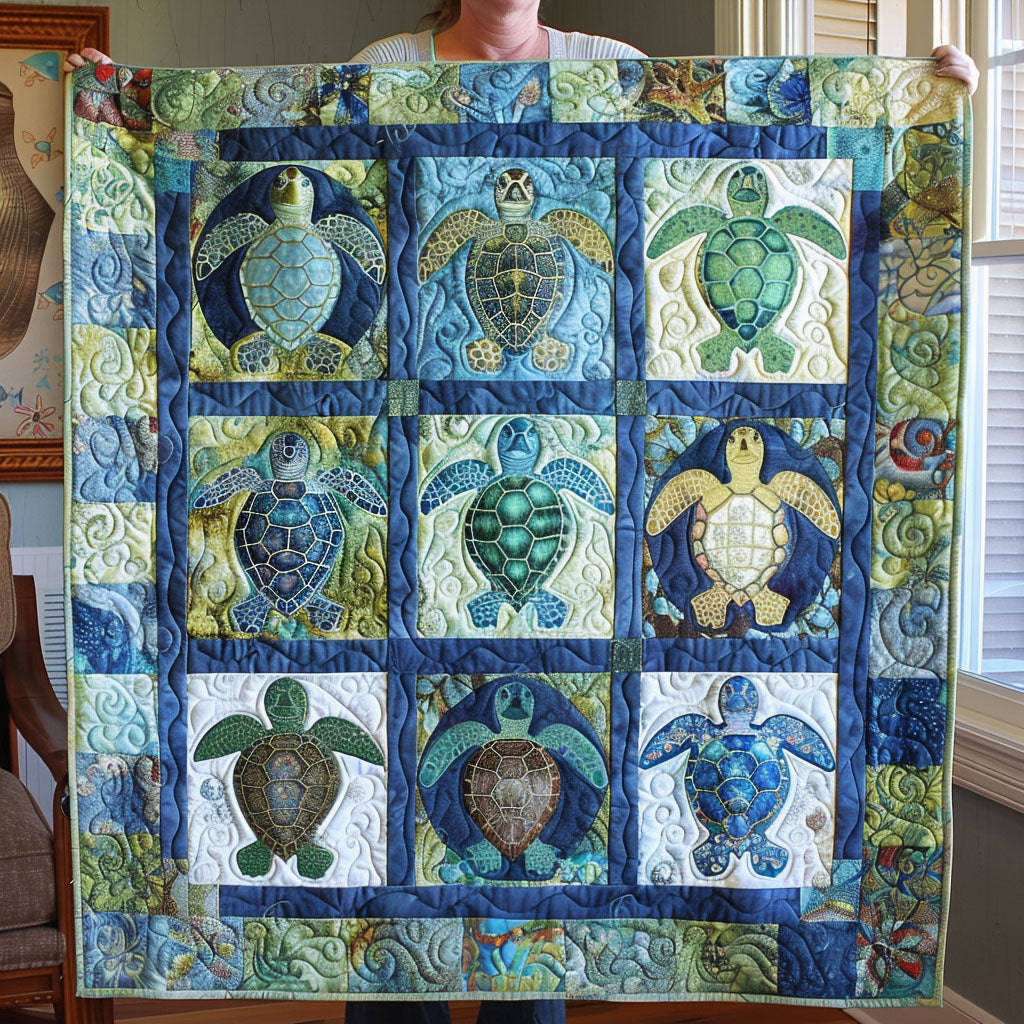 Turtle Tide Quilted Blanket Bed Bedding Set Sea Turtle Stuff
