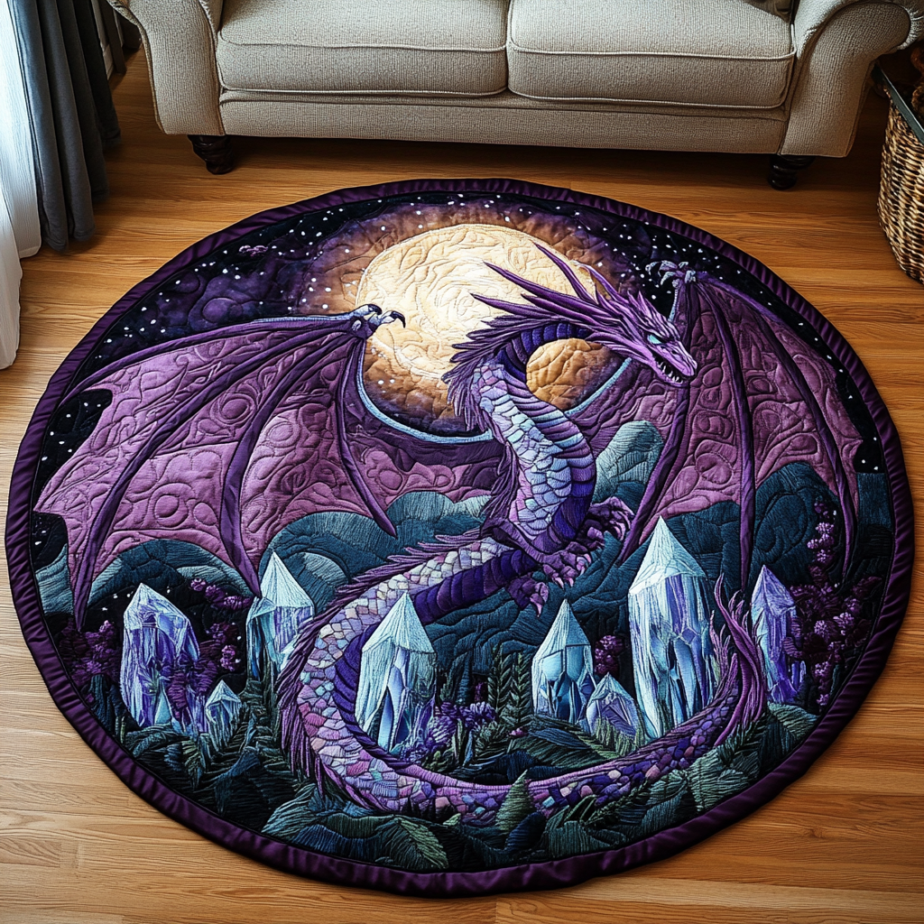 Twilight Drake Quilted Round Mat Front Door Decor Book Themed Birthday Presents
