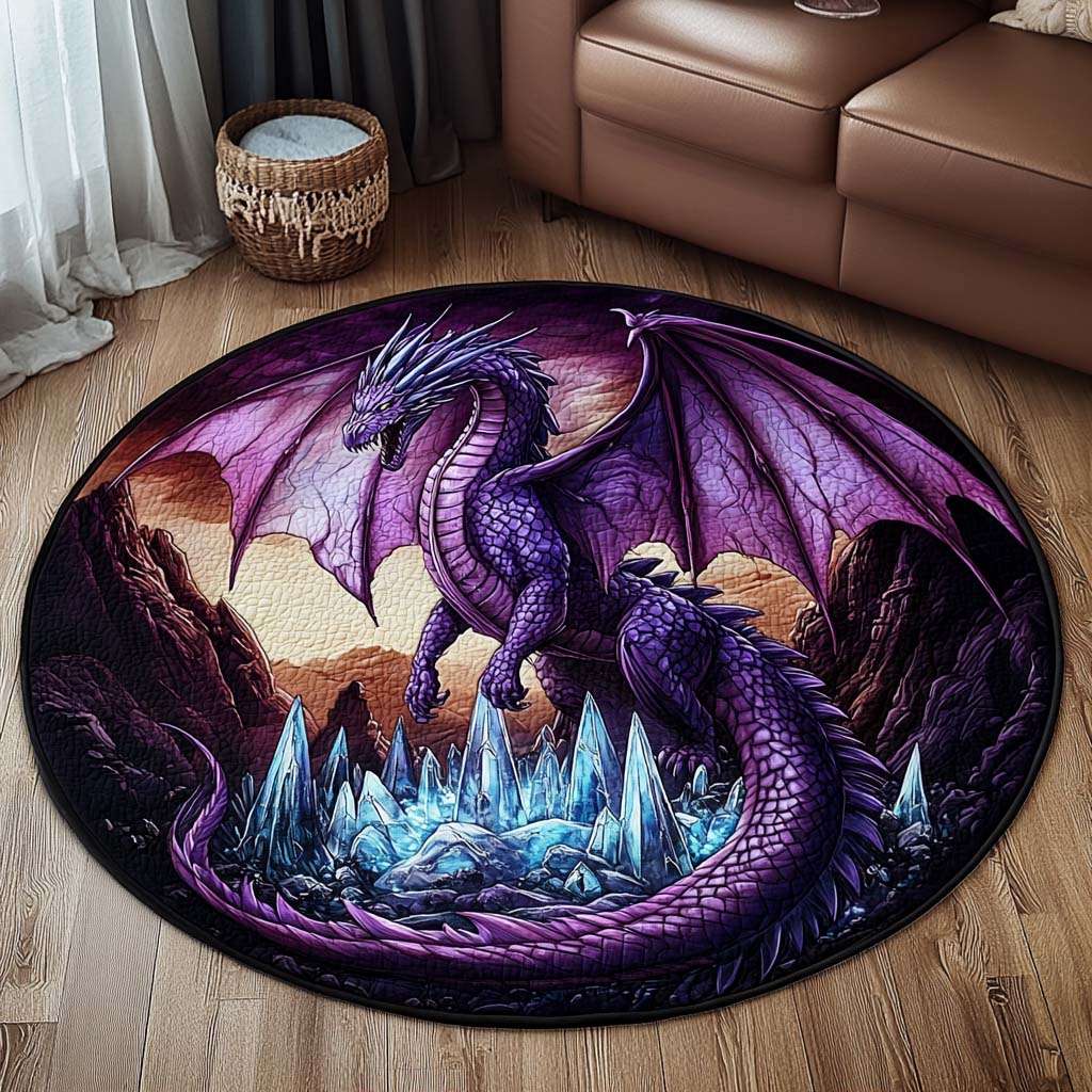 Twilight Majesty Quilted Round Mat Front Door Entryway Ideas Dragonfly Gift Items