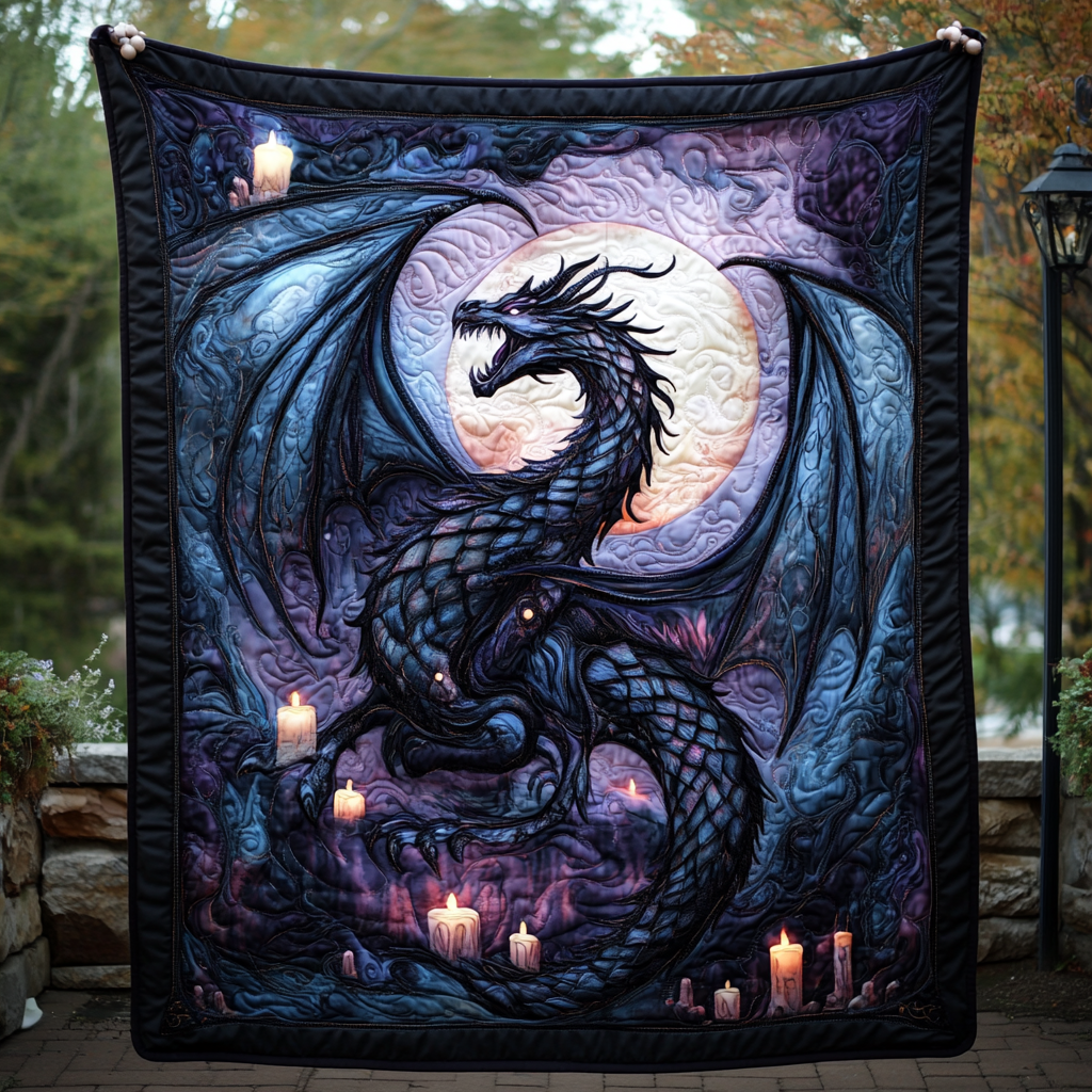 Twilight Serpent Quilted Blanket Bed Room Decoration Dragon Items For Lovers