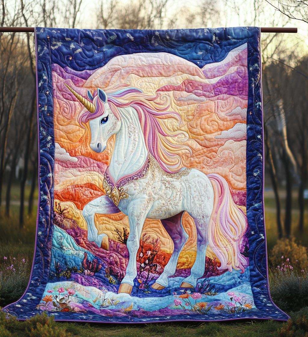 Twilight Unicorn Quilted Blanket Bedroom Room Decor Father In Law Gifts Dad's Day