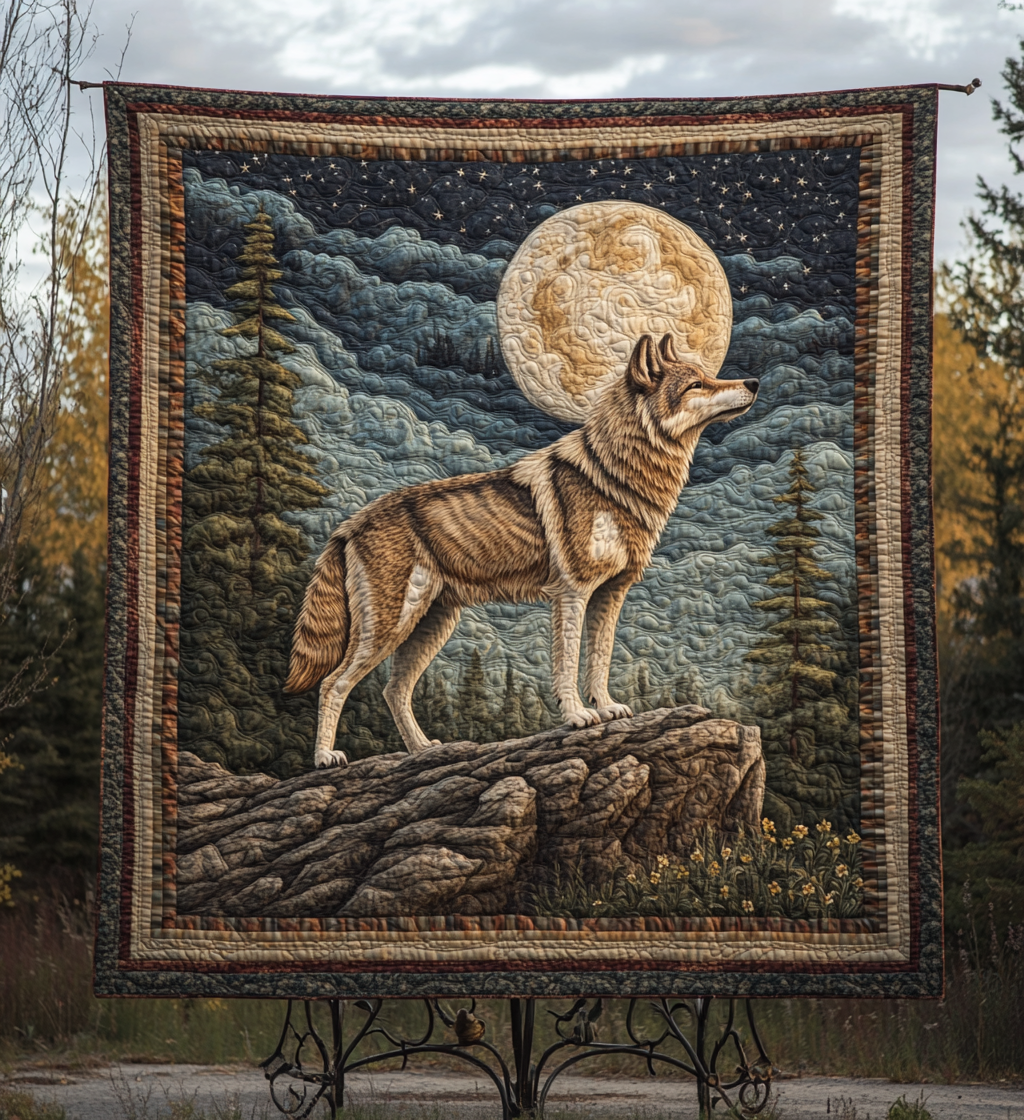 Twilight Wolf Quilted Blanket Bedroom Decor Themed Wolf Gifts For Him