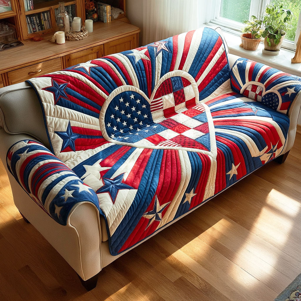 Union Heart Quilted Sofa Cover Sofa And Seat Covers Cool Mothers Day Gifts
