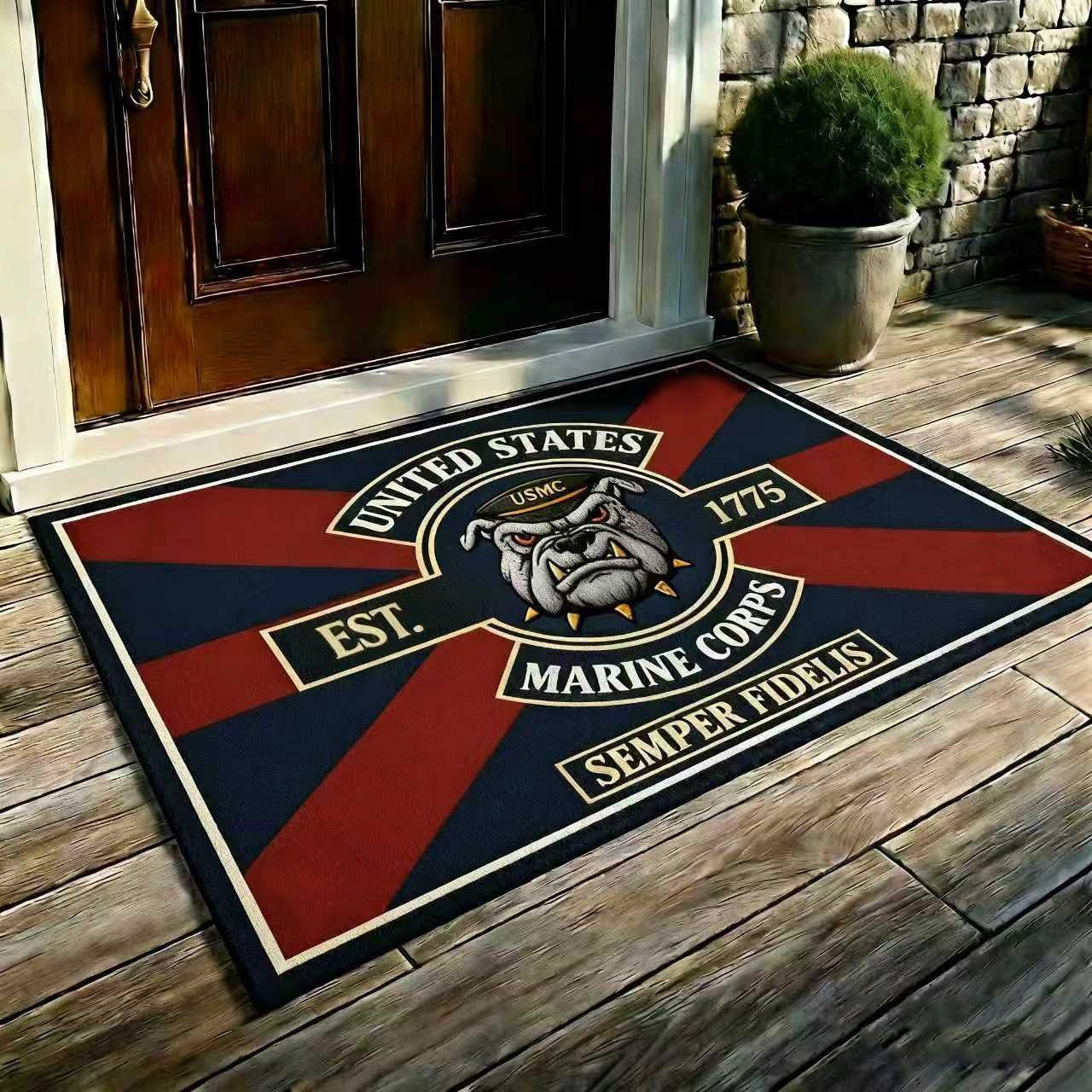 United States Marine Corps Doormat Semper Fidelis USMC Welcome Mats Gifts For Military