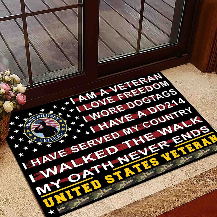 United States Veteran Doormat Patriotic Entryway Decor Best Veteran Day Gifts